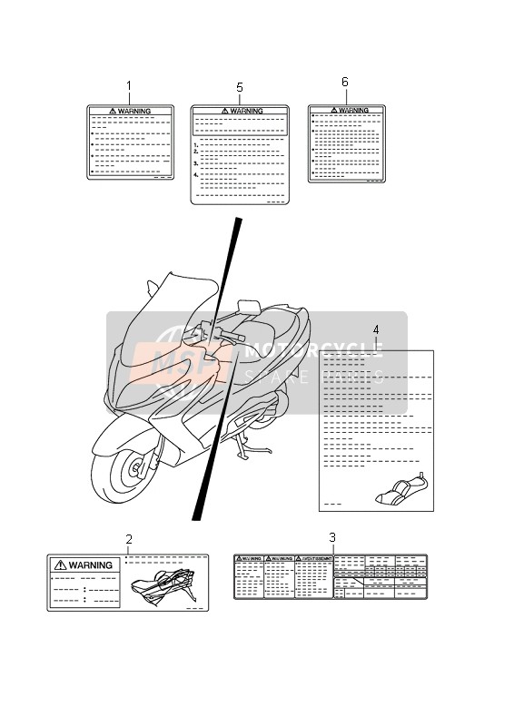 Suzuki AN400(A)(ZA) BURGMAN 2010 Label for a 2010 Suzuki AN400(A)(ZA) BURGMAN